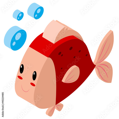 Cute fish in 3D design