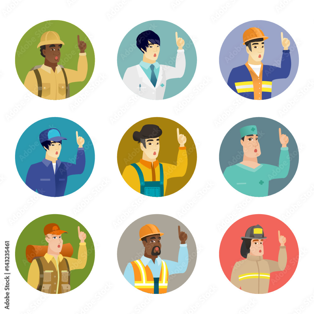 Vector set of characters of different professions. Vector set of characters of different professions.