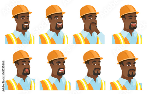 Vector set of builder characters.