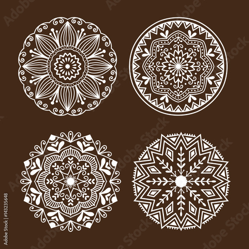 Henna tattoo mehndi flower template doodle ornamental lace decorative element and indian design pattern paisley arabesque mhendi embellishment vector.