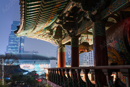 The night view of Bongeun-sa Temple photo