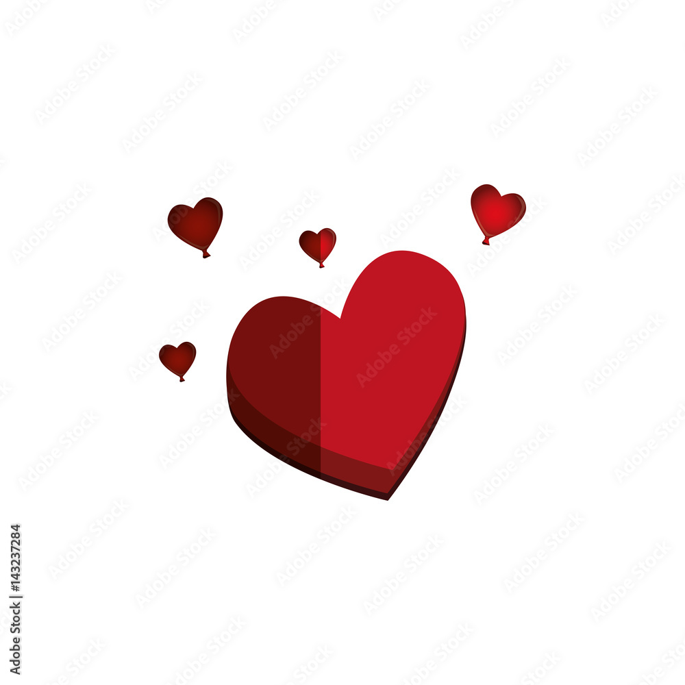 love card with hearts vector illustration design