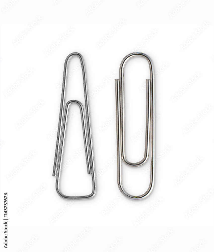 Paperclips isolated on white background with clipping mask.
Paperclips isolated on white background with clipping mask.