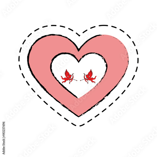 love card with cupid angel vector illustration design