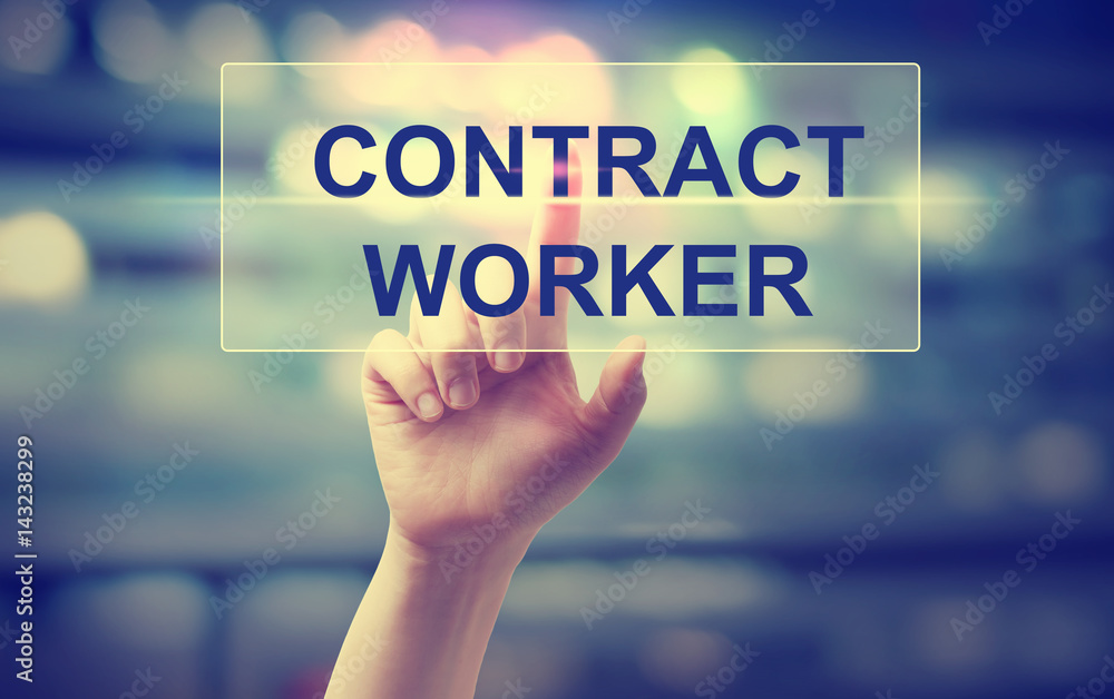 Fototapeta Contract Worker concept with hand