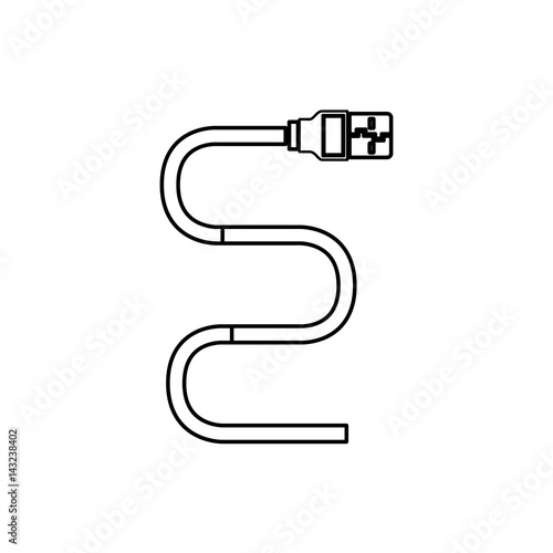 usb cable connector isolated icon vector illustration design