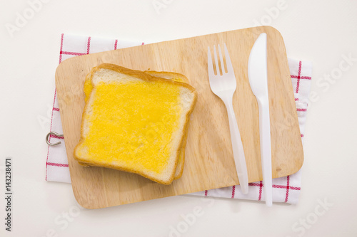 yellow toast butter meal