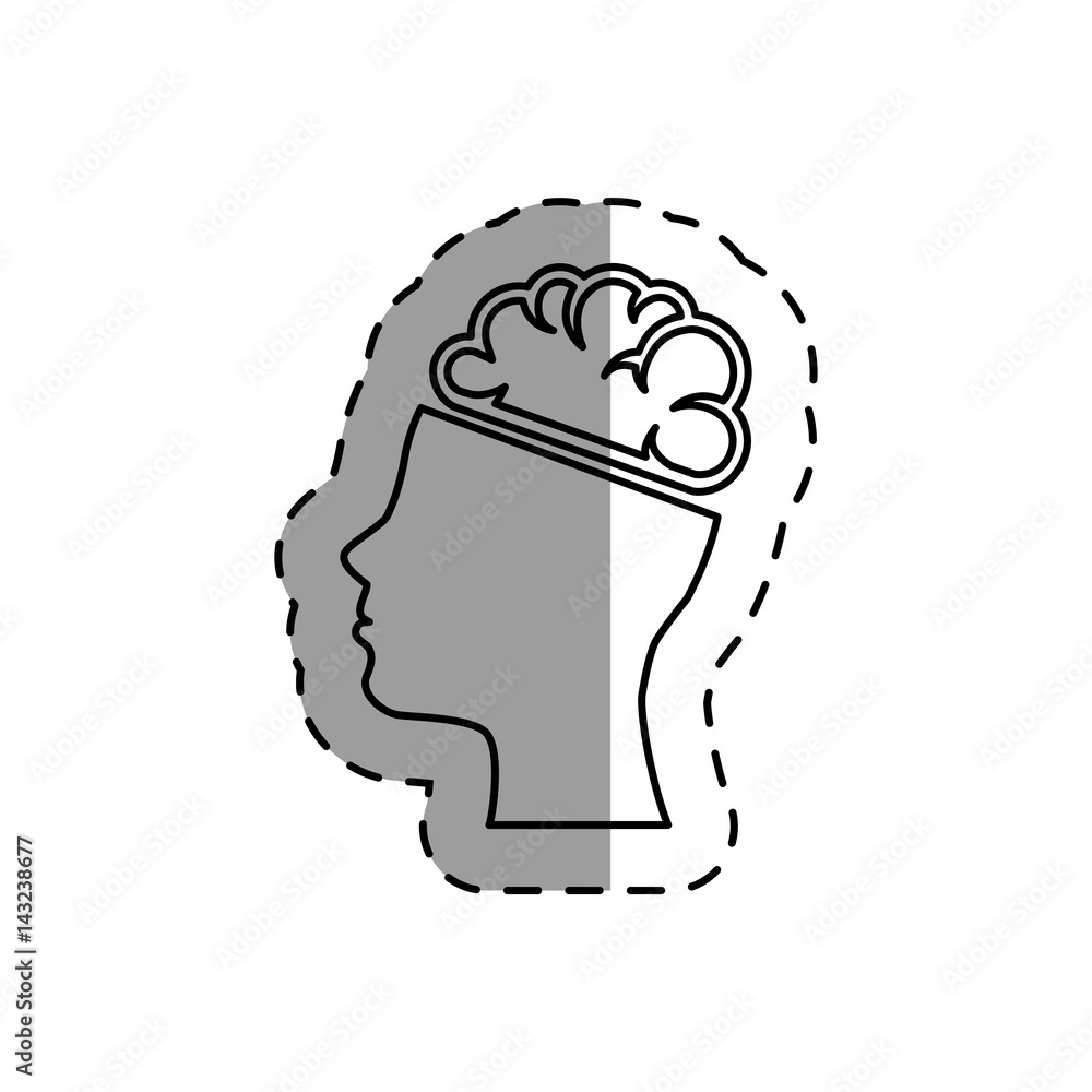 brain human with profile creative icon vector illustration design brain human with profile creative icon vector illustration design