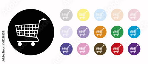 shopping cart set icons