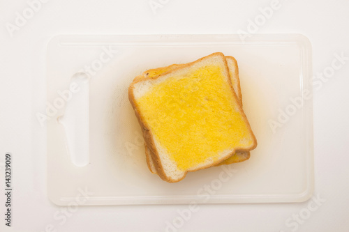 sweet toast on white