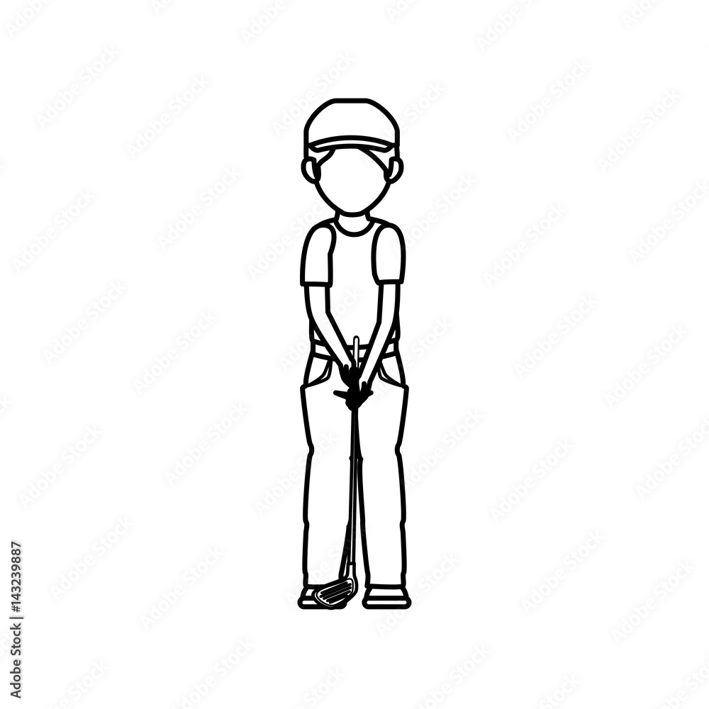 golf player avatar icon vector illustration design