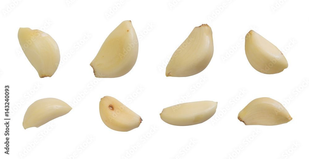 Fresh garlic cloves isolated on white background. Fresh garlic cloves isolated on white background.
