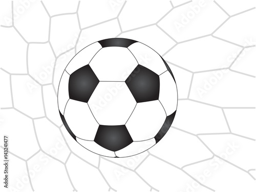 Fototapeta Naklejka Na Ścianę i Meble -  Soccer Football in Goal Net line sketched up Vector Illustrator, EPS 10.