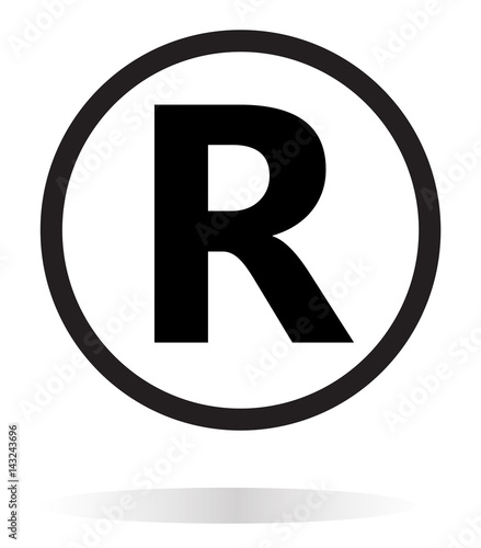 registered trademark icon on white background. registered trademark symbol.