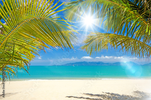 Ferien  Tourismus  Gl  ck  Freude  Ruhe  Auszeit  Meditation  Traumurlaub an einem einsamen Strand in der Karibik    