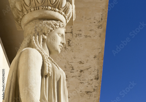 caryatid in archaeological museum of campi flegrei