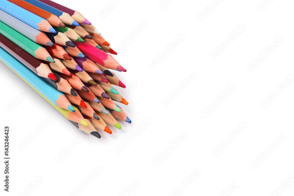 Color pencils isolated on white background professionally Color pencils isolated on white background professionally