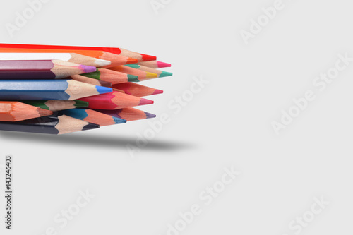 Color pencils isolated on white background professionally