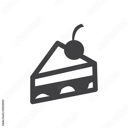 Cake monochrome bakery icon