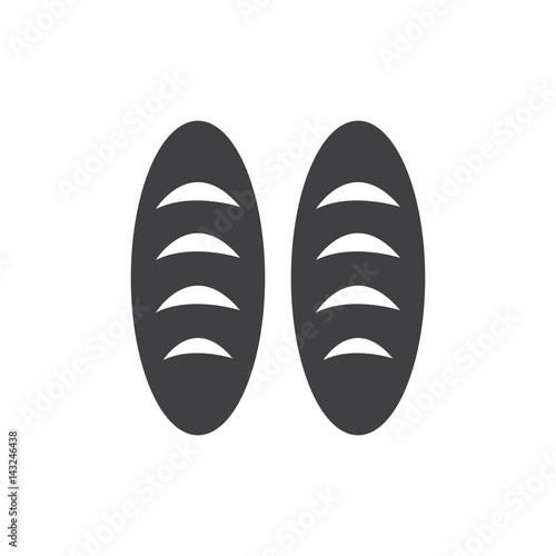 two bread monochrome bakery icon design vector
