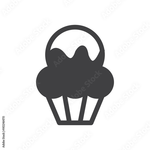 monochrome Cup Cake bakery icon