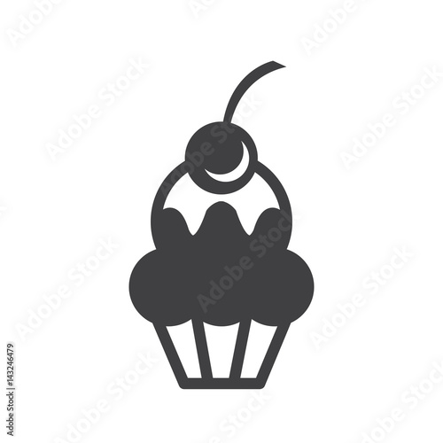cup cake monochrome bakery icon design
