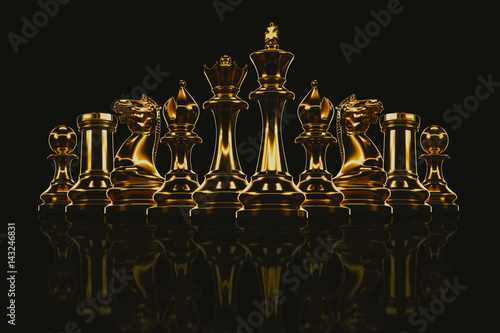 Chess Set metallic gold