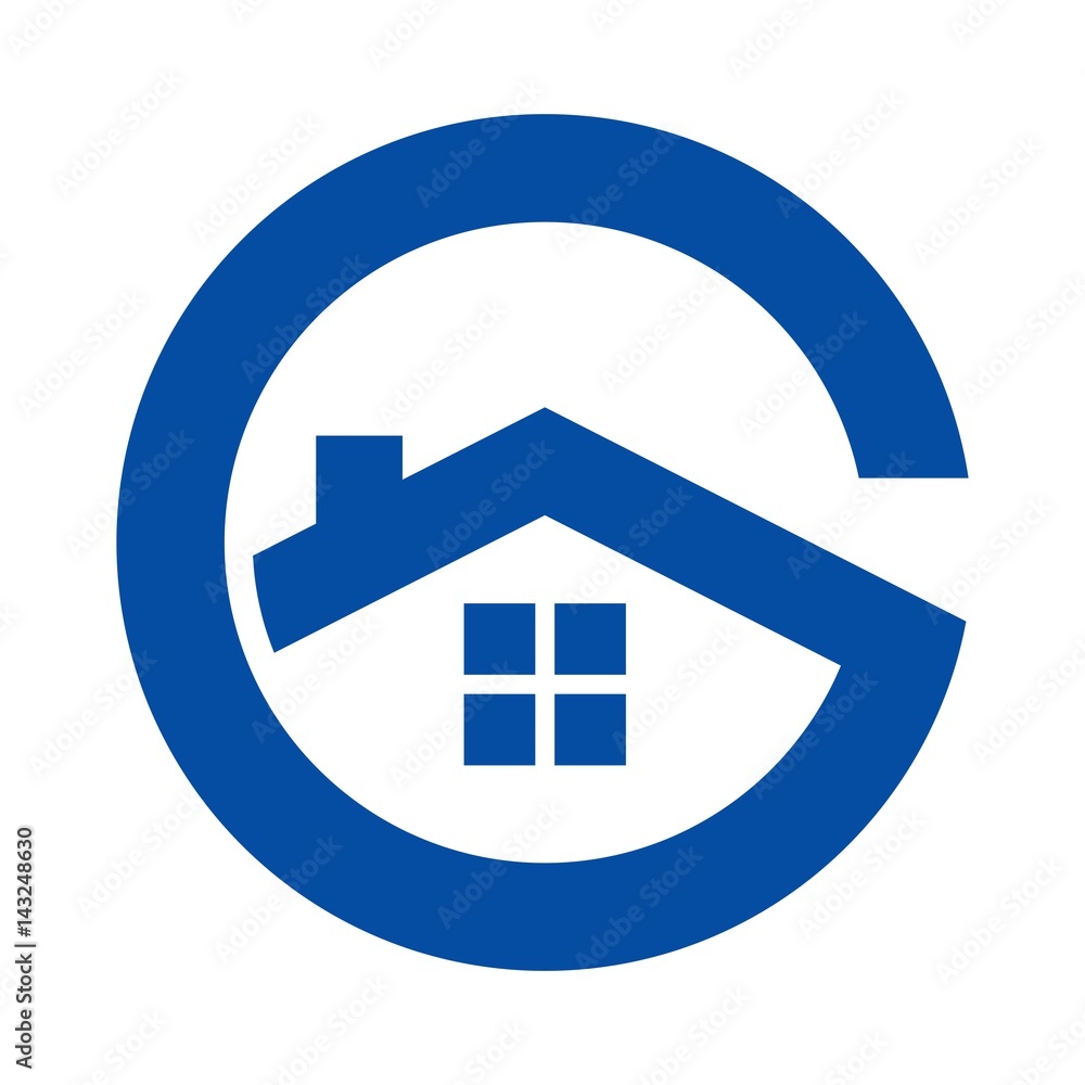 letter G and building logo vector. home logo. Stock Vector | Adobe Stock