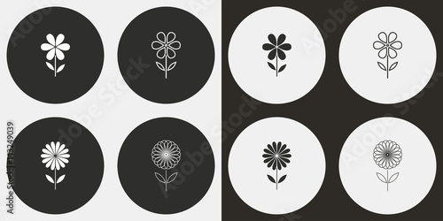 Flower icon set.