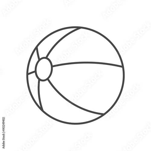 Beach ball line icon - Illustration