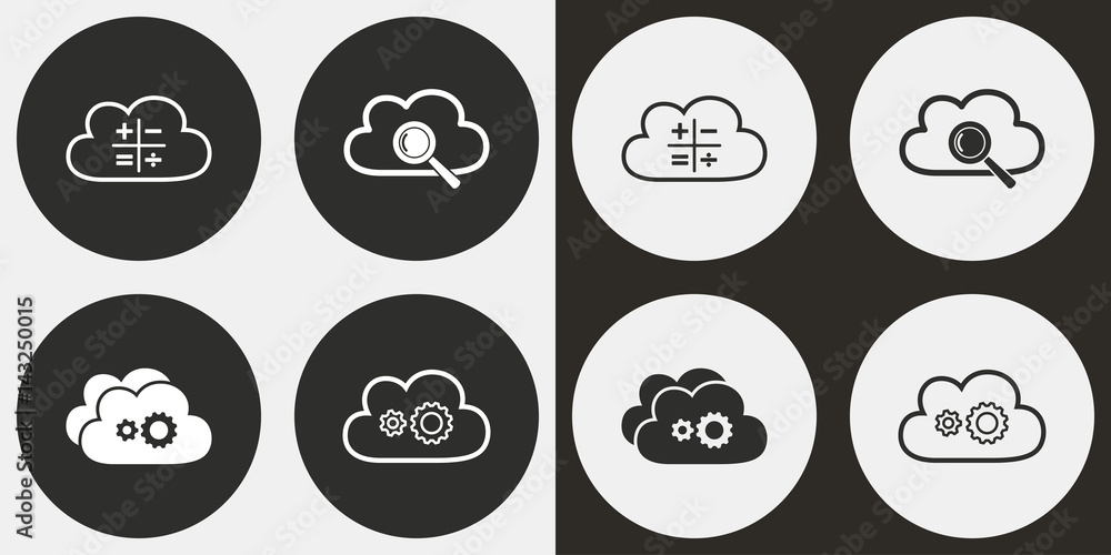 Fototapeta premium Cloud computing icon set.