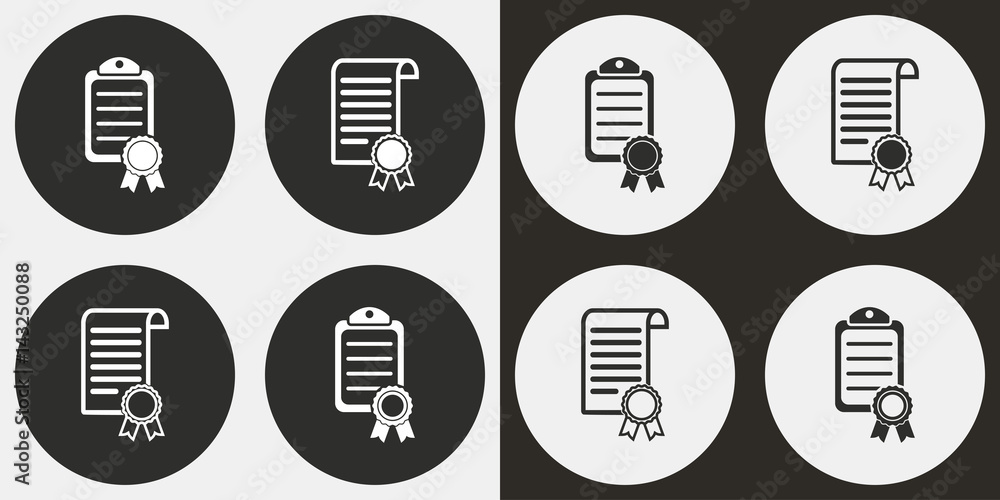 Certificate icon set. Certificate icon set.