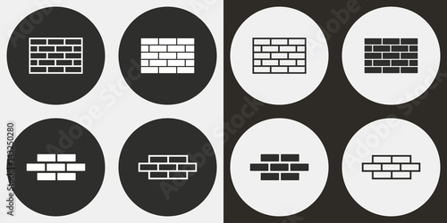 Brick wall icon set.