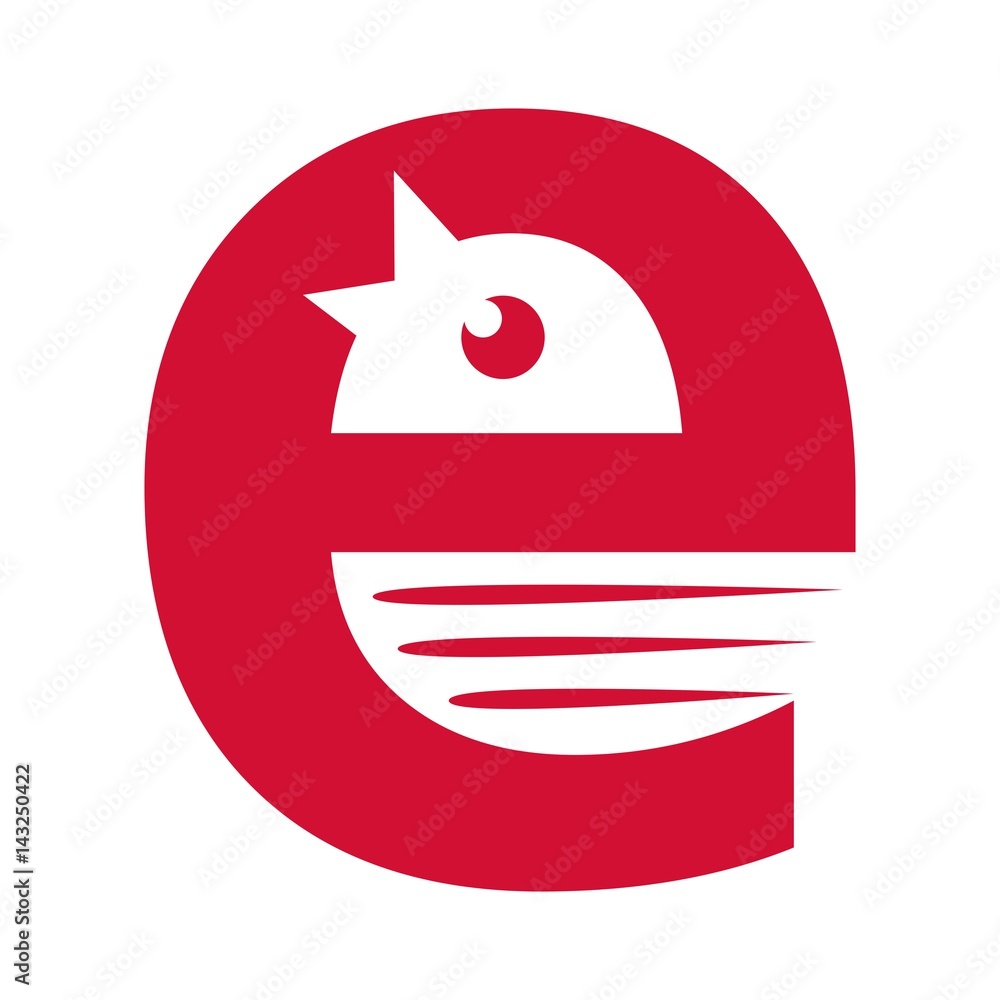 letter e and bird logo vector. Stock Vector | Adobe Stock