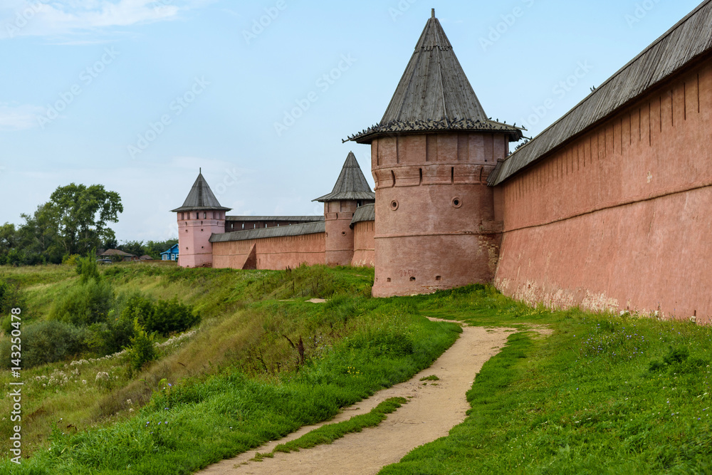Ancient Orthodox monastery in Suzdal summer day