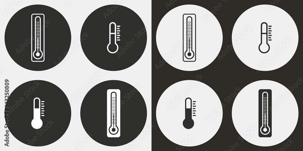 Thermometer icon set. Thermometer icon set.