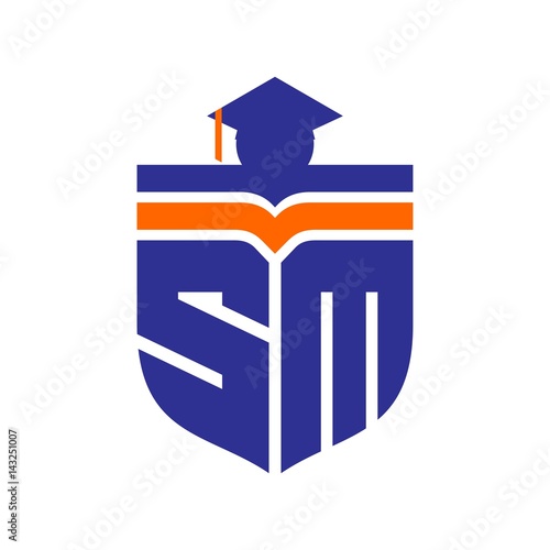 letter m and s logo vector. graduation logo. photo