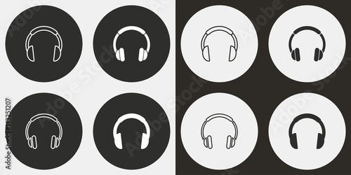 Headphone icon set.