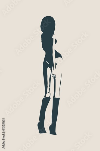 Sexy women silhouette. Fashion mannequin. Vector Illustration