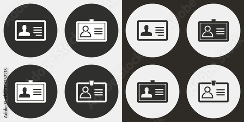 Identification card icon set.