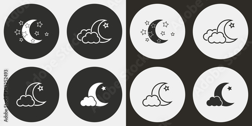 Moon star icon set.