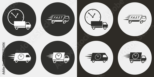 Fast delivery icon set.