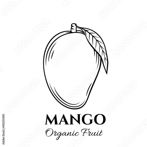 Hand drawn mango icon.