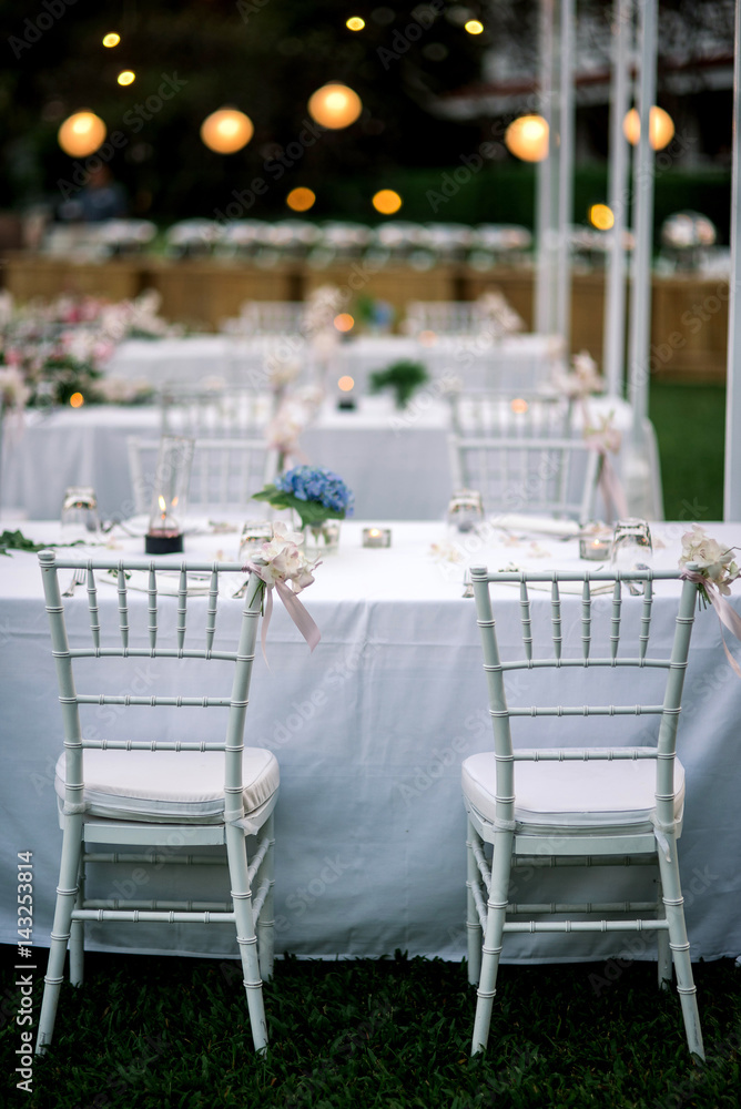 Obraz premium Celebration Wedding Table Ready For Dinner