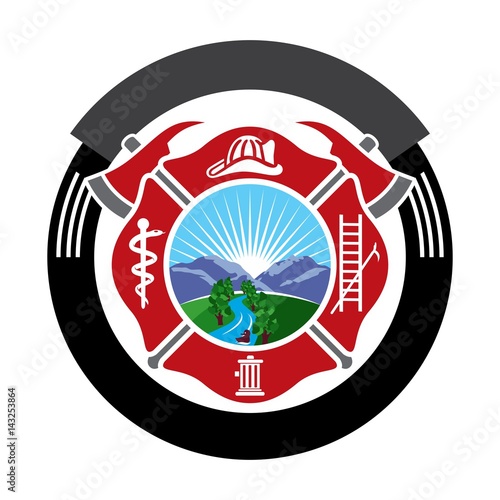 fireman emblem. fire department symbol. logo vector.