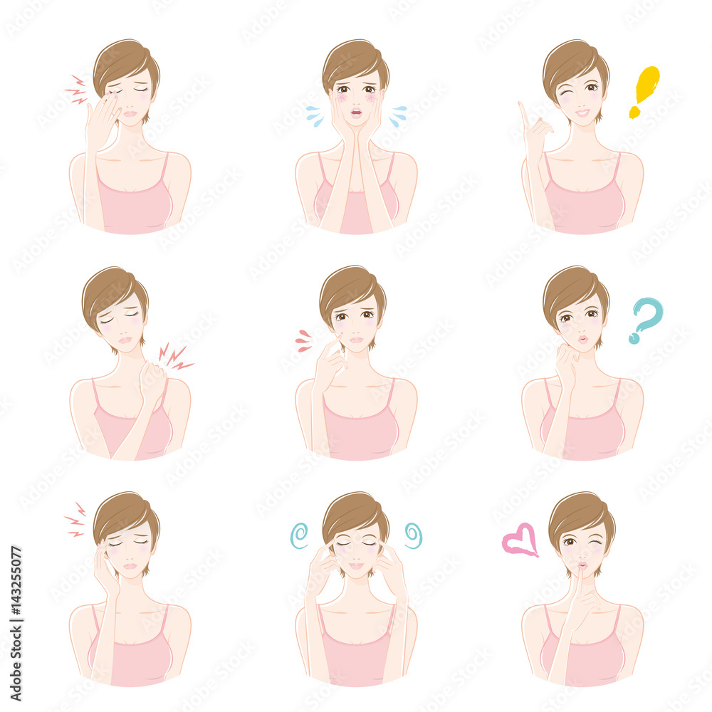 女性の様々な表情 / 美容 女性の様々な表情 / 美容