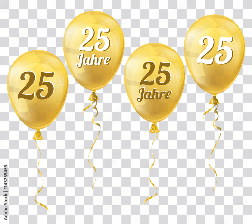 Goldene Jubiläum Luftballons 25 Jahre Stock Vector | Adobe Stock