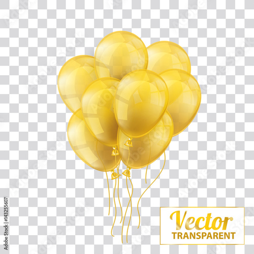 Golden Transparent Balloons