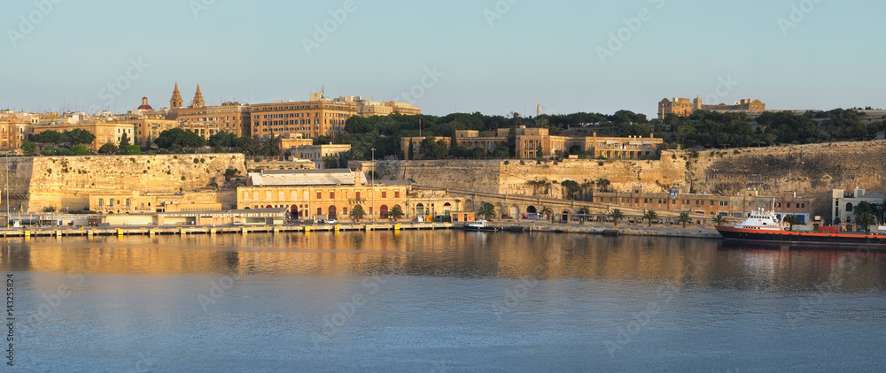 The view of Valletta capital city in the early morning. Malta