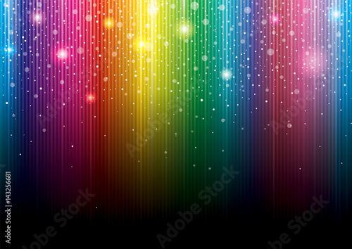 Glittering stars on colorful stripes background.